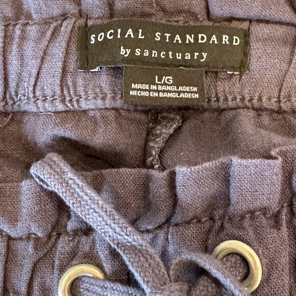 Social Standard Sanctuary Linen Jogger Pants Womens Size Large Blue Pull On New - Picture 9 of 13